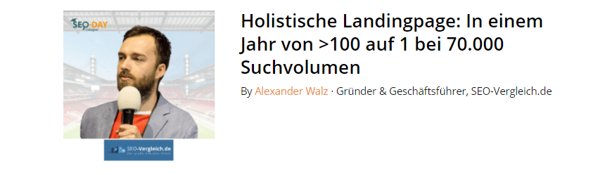 Holistische Landingpage: In einem Jahr von >100 auf 1 bei 70.000 Suchvolumen